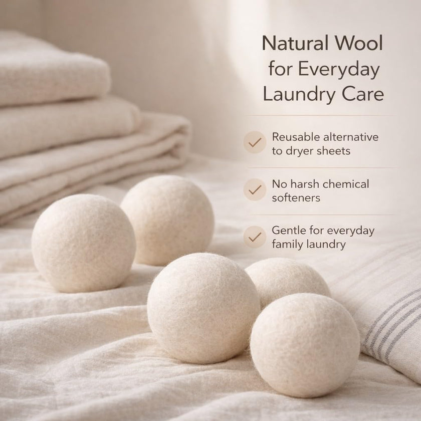 Updated Version(Made of The Latest Shearing) Wool Dryer Balls Pack of 6 XL,Premium Reusable New Zealand Natural Fabric Softener,Saves Drying Time, Handmade Dryer Balls… 🍁 All In One Marketplace Canada
