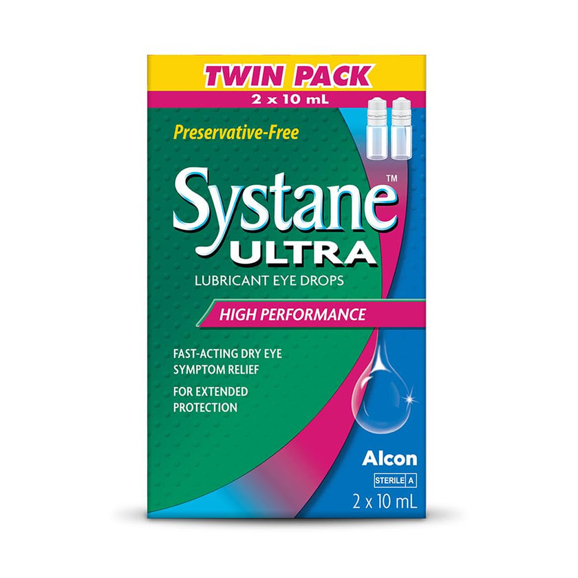Systane Ultra Preservative Free Lubricant Eye Drops for Dry Eyes, Fast Acting Dry Eye Relief - 2 x 10ml 🍁 All In One Marketplace Canada