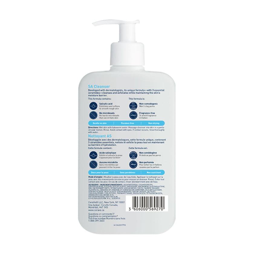 CeraVe Salicylic Acid Cleanser, Renewing Exfoliating Face Wash With Vitamin D for Normal Skin, Fragrance Free, Verified by CeraVe, 473ml 🍁 All In One Marketplace Canada