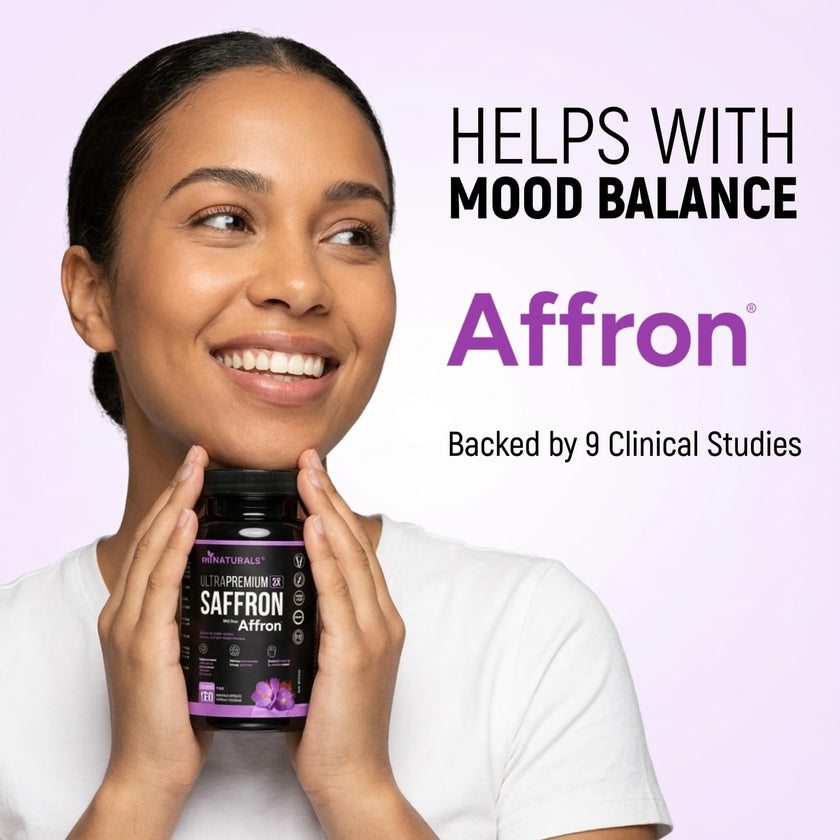 miNATURALS Saffron Supplements 120 Capsules | Clinically Studied Affron Saffron Extract | Stress & Mood Support for Men, Women & Teens | Pure Saffron Pills 🍁 All In One Marketplace Canada