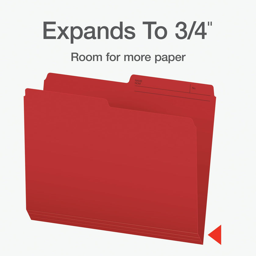 Pendaflex File Folders, 1/2 Cut Tab, Letter Size, Red, Durable Paper Stock, 100/Box, Ideal for Office/Home/School Organization, Made in Canada, Reversible File Organizers 🍁 All In One Marketplace Canada