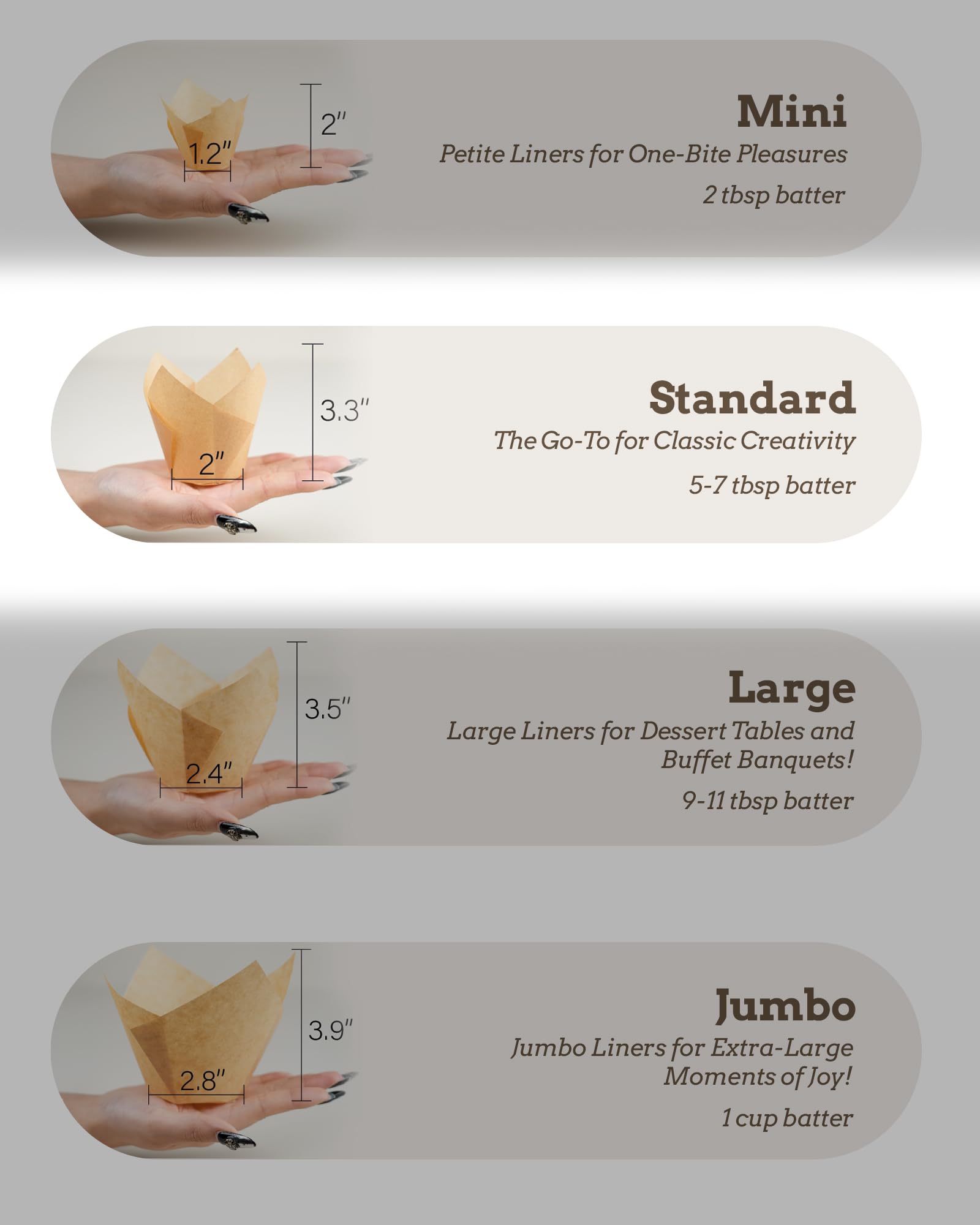 Bake Choice 200pcs Natural Tulip Cupcake Liners for Baking, Unbleached EU Muffin Liners, Parchment Paper Muffin Liners, Cupcake Liners, Tulip Muffin Liners for Party, Christmas 🍁 All In One Marketplace Canada