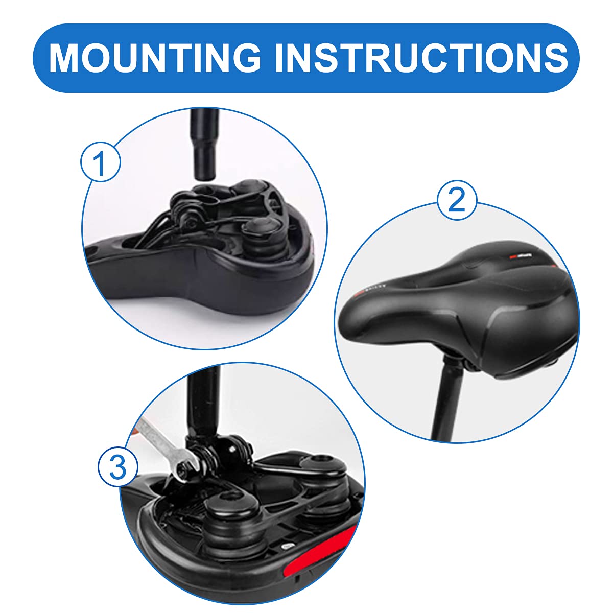 Roryimke Comfortable Bike Seat Replacement Bike Saddle Dual Shock Absorbing Ball Anti-Slip Bicycle Saddle Waterproof Bicycle Seat for Men Women Universal Fit for Exercise Indoor Mountain Road Bikes 🍁 All In One Marketplace Canada