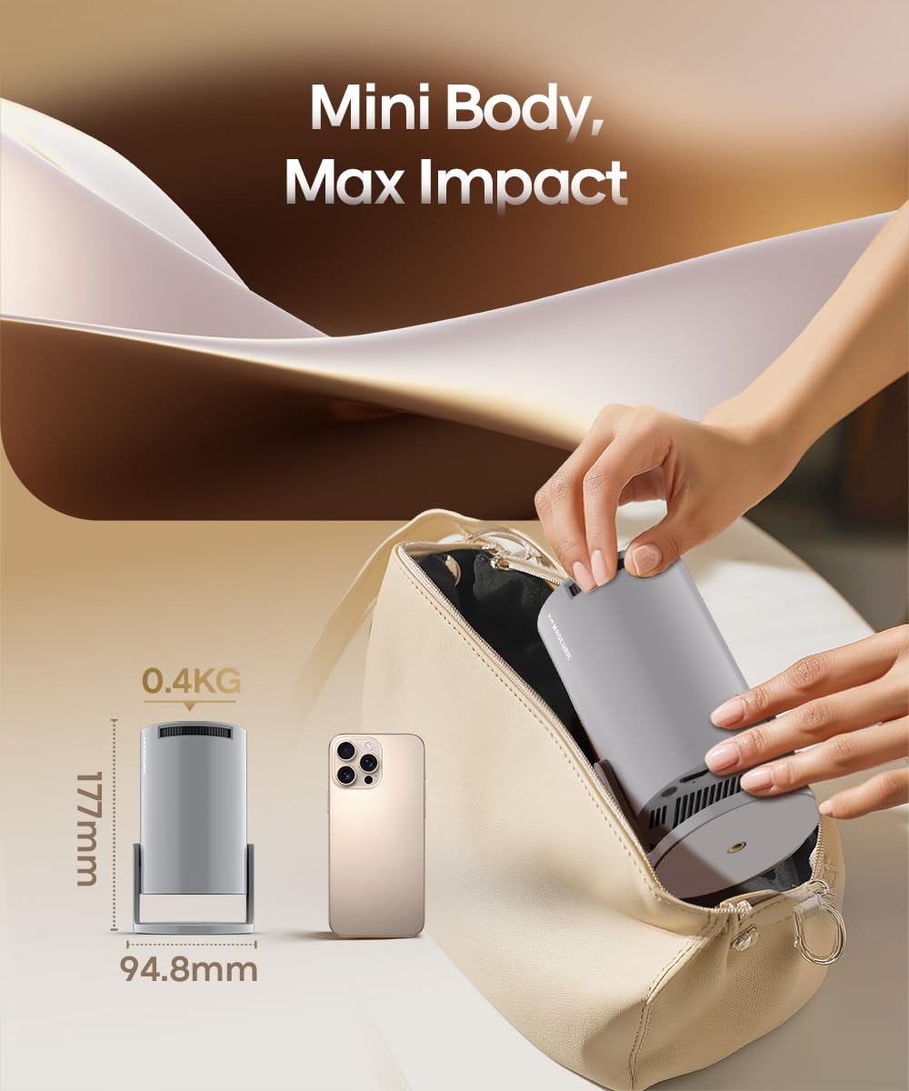 Magcubic Mini Projector with 4K Support, Portable Projector with WiFi 6 and Bluetooth 5.4, Auto Keystone, 200 ANSI, 180° Rotation, Built-in Apps, Smart Projecteur for Outdoor Home Theater 🍁 All In One Marketplace Canada