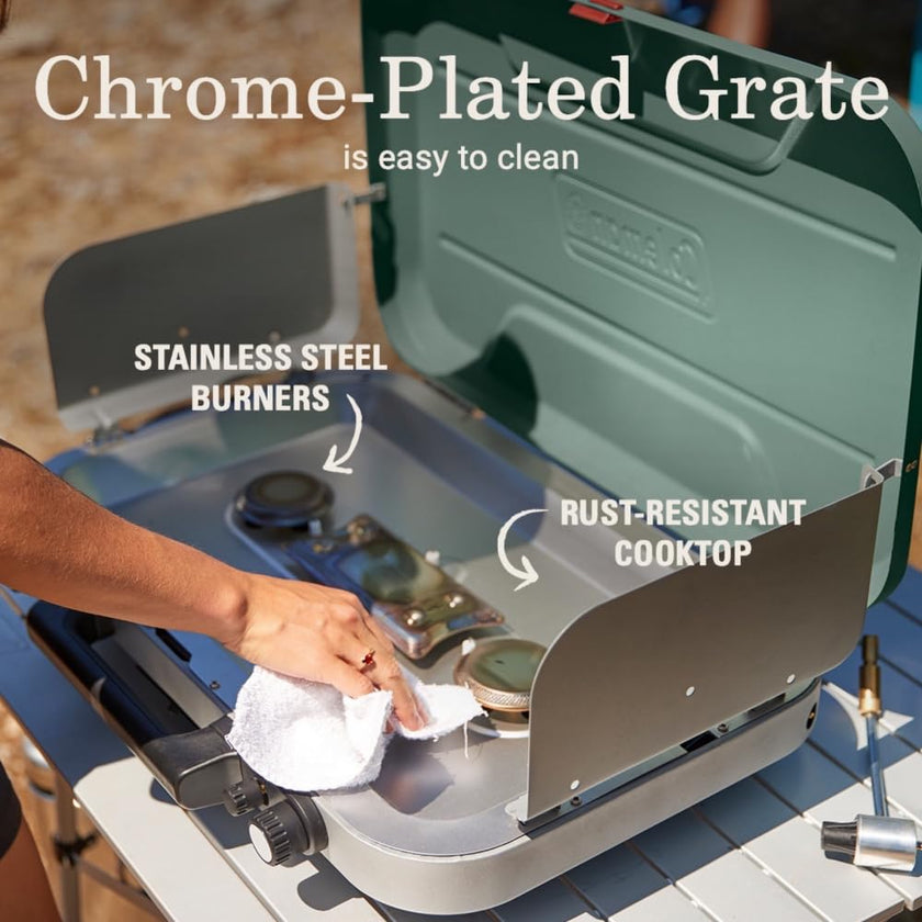 Coleman Cascade 328/Classic Camping Stove, 3/2 Burner Camp Stove, Portable Propane Stove with Adjustable Burners and Wind Guards for Beach Cookouts, Backyard BBQ, Tailgating, Festivals 🍁 All In One Marketplace Canada