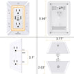 3-Sided Power Bars with Surge Protector, POWRUI 6-Outlet Extender with 3 USB Ports (1 USB C) and Night Light, Multi Plug Outlet and Spaced Outlets Adapter, ETL, White 🍁 All In One Marketplace Canada