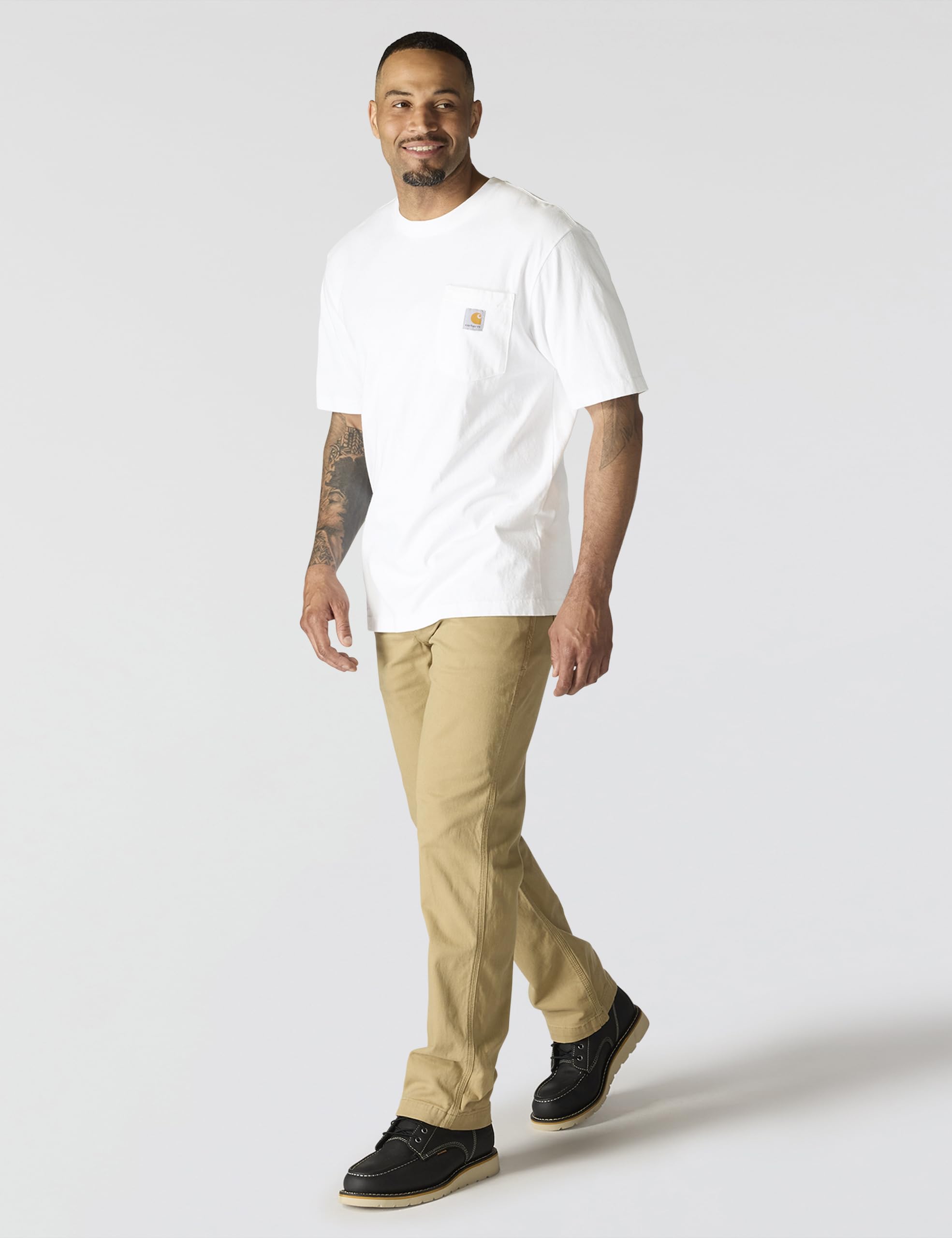 Carhartt Men's K87 Workwear Short Sleeve T-Shirt (Regular and Big & Tall Sizes), White, Large 🍁 All In One Marketplace Canada