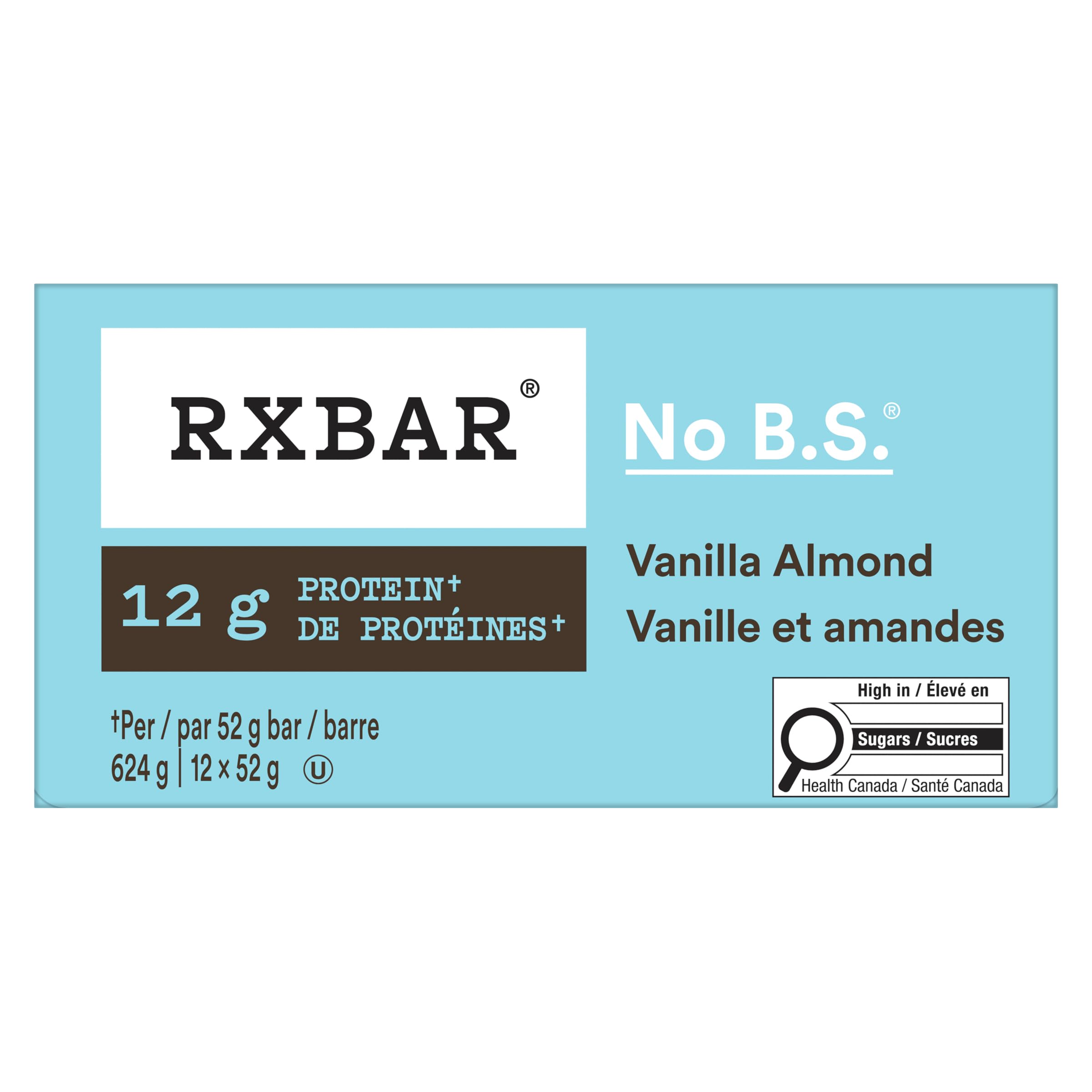 RXBAR Vanilla Almond Protein Bar 12 x 52 g 🍁 All In One Marketplace Canada