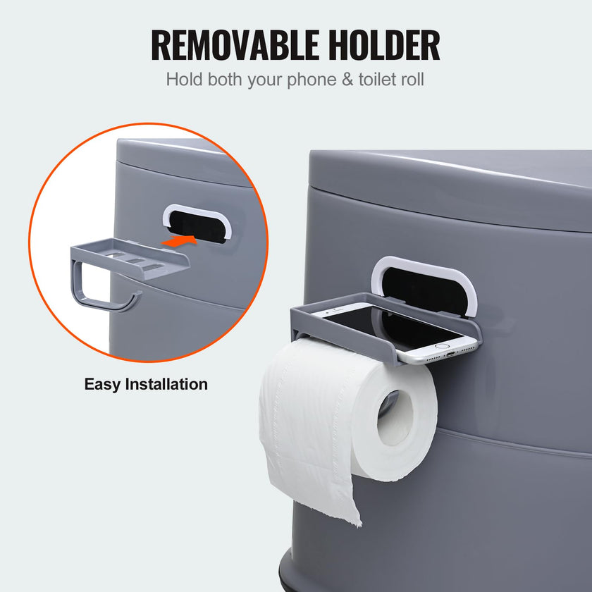 VEVOR Portable Toilet for Camping, Porta Potty with 1.3 Gal Detachable Inner Bucket & Removable Paper Holder, Commode with Dual Lids, Travel Toilet for Adults Kids Outdoor Camping Car Long Road Trips 🍁 All In One Marketplace Canada
