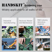 HANDSKIT Soldering Iron Kit, 60W Adjustable Temperature Welding Tool, 5pcs Soldering Iron Tip, Soldering Iron Stand, Desoldering Pump, Tweezers, Solder Wire, Carry Bag 🍁 All In One Marketplace Canada