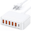 USB Charging Station for Multiple Devices, 60W 6-Port USB C Charger Fast Charging Block Hub, Multi USB Charger Station Power Strip Adapter for iPhone 17 16 15 14 13 12 Pro Max Tablets Smartphones 🍁 All In One Marketplace Canada