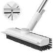 Floor Scrub Brush with Long Handle, 3 in 1 Scrape and Heavy-Duty Stiff Bristle Scrubber Brush for Cleaning Shower Bathroom, Patio, Garage, Kitchen, Wall and Deck 🍁 All In One Marketplace Canada