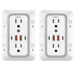 2 Pack Outlet Extender Surge Protector, 6 Outlet Splitter with 4 USB Outlet (2 USB A,2 USB C), 3Sided Power Strip with Adapter Spaced Outlets for Home, Office, Travel(White) 🍁 All In One Marketplace Canada