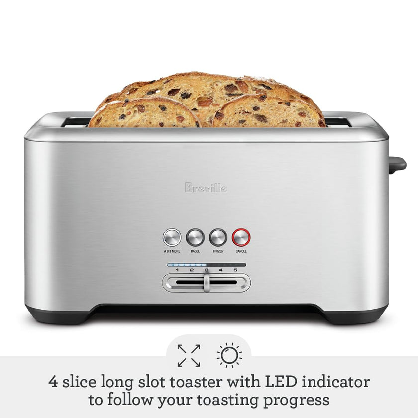 Breville A Bit More 4 Slice Toaster, silver - BTA730XL, 16.1 x 8.1 x 7.6 inches 🍁 All In One Marketplace Canada