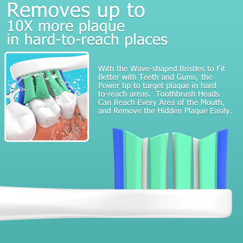 Toothbrush Head Compatible with Philips Sonicare Electric Toothbrush, Replacement Brush Heads for Phillips Sonicare 4100 5100 6100 9900 C2 W3 and More Click-on Handles (8white+8black) 🍁 All In One Marketplace Canada