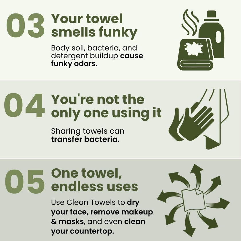 Clean Skin Club Bamboo Viscose Clean Towels® XL 100% USDA Biobased Face Towel, Disposable Face Towelette, Makeup Remover Dry Wipes, Ultra Soft, 50 Ct, 1 Pack 🍁 All In One Marketplace Canada