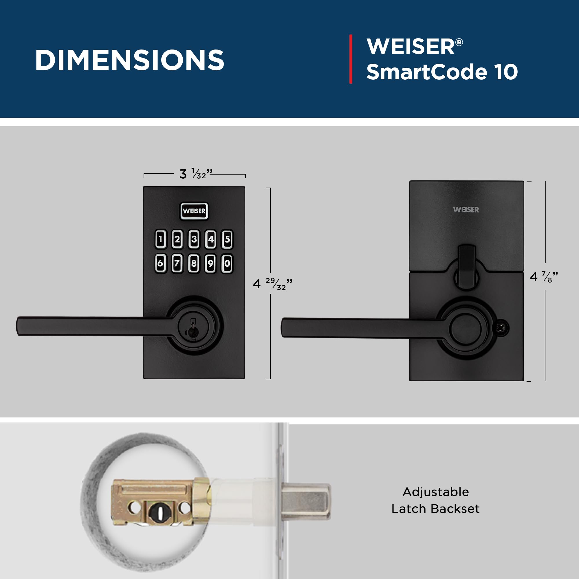 Weiser Smartcode 10 Matte Black Keyless Entry Door Lock with Handle/Deadbolt Lock, Keypad Door Lock with Auto Lock, Up to 30 User Codes, Electronic Door Handles/Door Locks for Entry Door & Garage 🍁 All In One Marketplace Canada