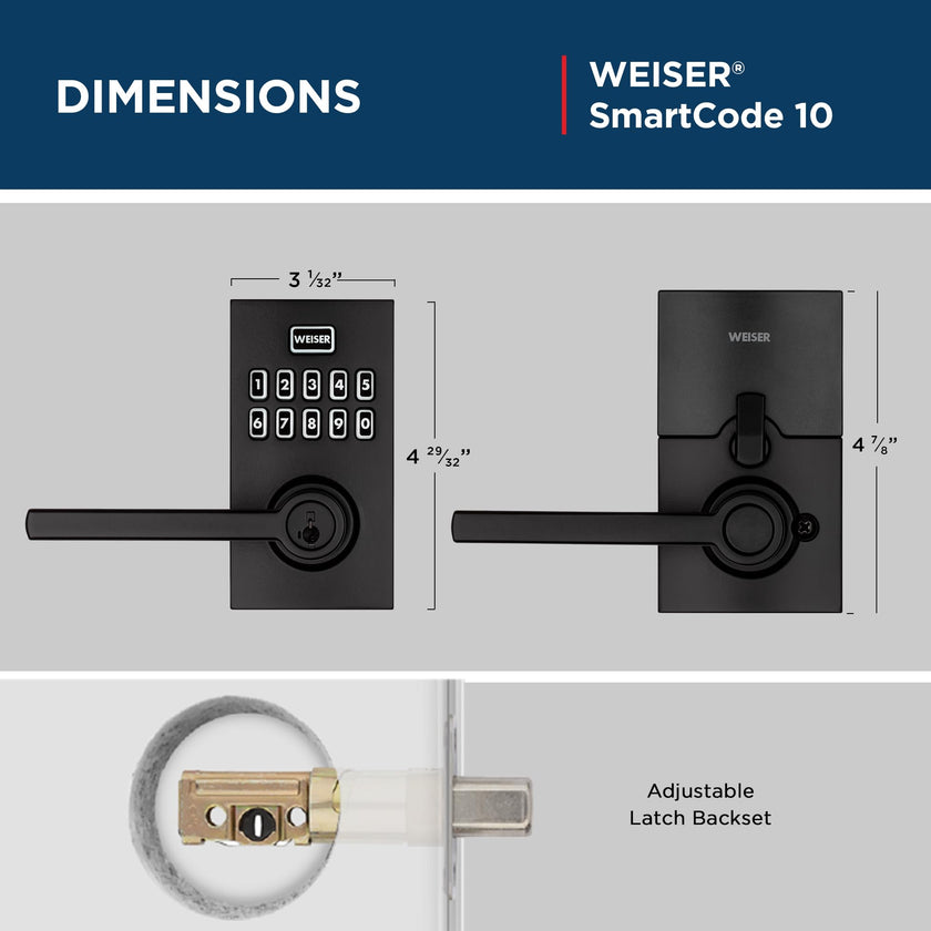 Weiser Smartcode 10 Matte Black Keyless Entry Door Lock with Handle/Deadbolt Lock, Keypad Door Lock with Auto Lock, Up to 30 User Codes, Electronic Door Handles/Door Locks for Entry Door & Garage 🍁 All In One Marketplace Canada