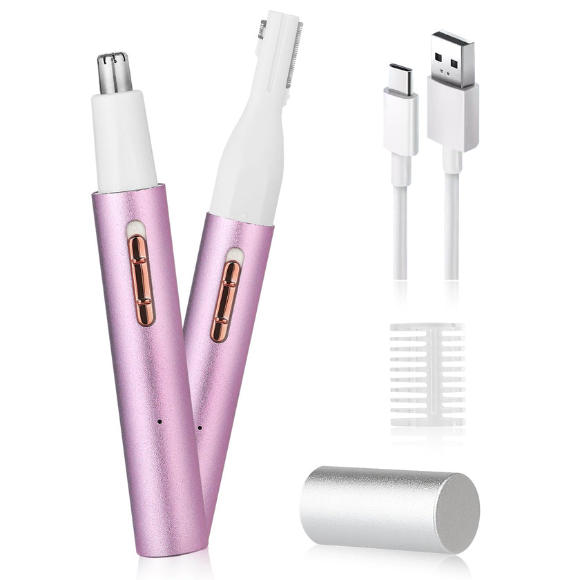 Yunmiss Nose and Ear Trimmer Clipper for Women Men,2025 Rechargeable Painless Eyebrow & Facial Hair Trimmer with IPX7 Waterproof,Rechargeable Portable Hair Trimmer with Dual Edge Blades (Pink) 🍁 All In One Marketplace Canada
