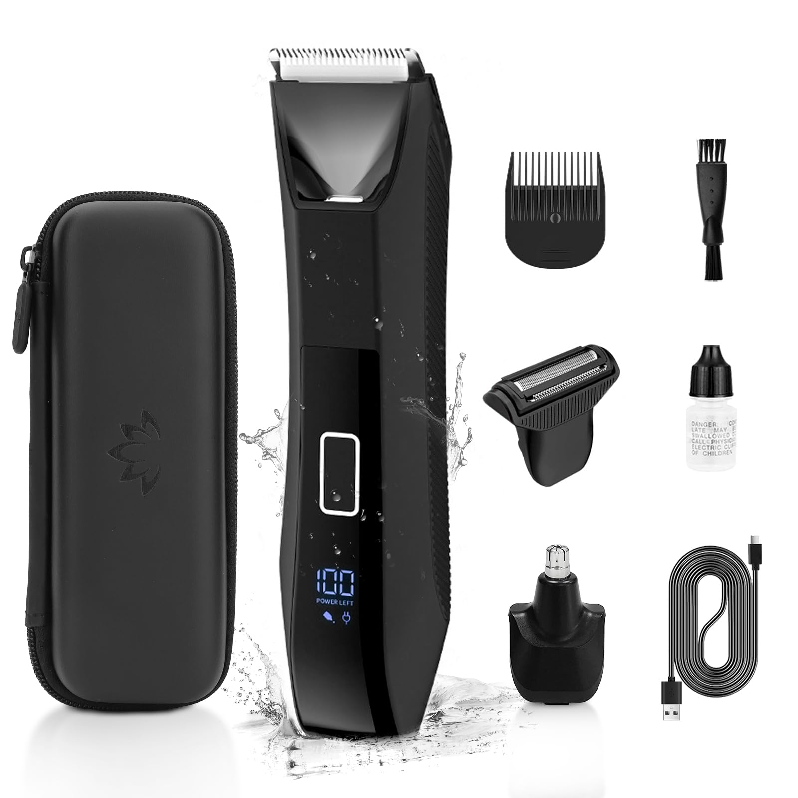 Manscape 3-in-1 Body Trimmer for Men, Groin, Pubic & Ball Hair Shaver No-Nick, Nose Hair Trimmer, Body Groomer for Smooth Shaving, Lightweight with Travel Lock, LED Display, IPX7 Waterproof, Gift Men 🍁 All In One Marketplace Canada