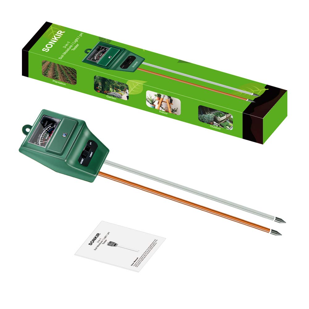 Sonkir Soil pH Meter, MS02 3-in-1 Soil Moisture/Light/pH Tester Gardening Tool Kits for Plant Care, Great for Garden, Lawn, Farm, Indoor & Outdoor Use (Green) 🍁 All In One Marketplace Canada