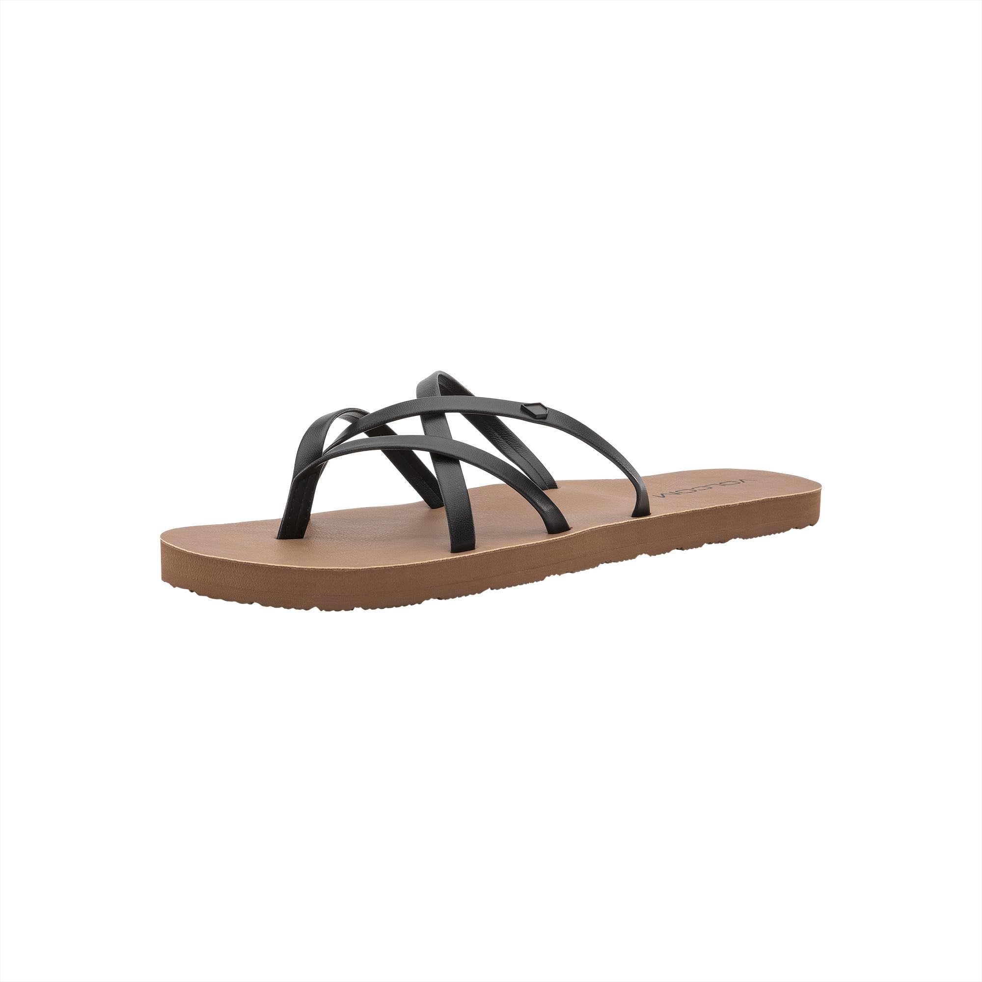 Volcom Women’s New School Sandals – Criss Cross Strap Flip Flops with Comfort Foam Footbed, Black, 9 🍁 All In One Marketplace Canada