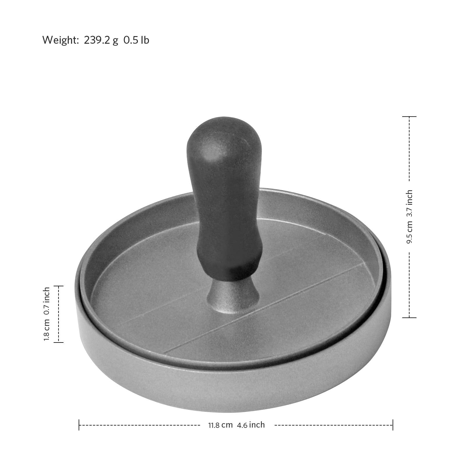 Asdirne Hamburger Press Patty Maker, Food Grade Aluminum Burger Press with ABS Handle, Non-Stick, Easy to Clean, with 50 Pcs Wax Patty Paper, 4.6