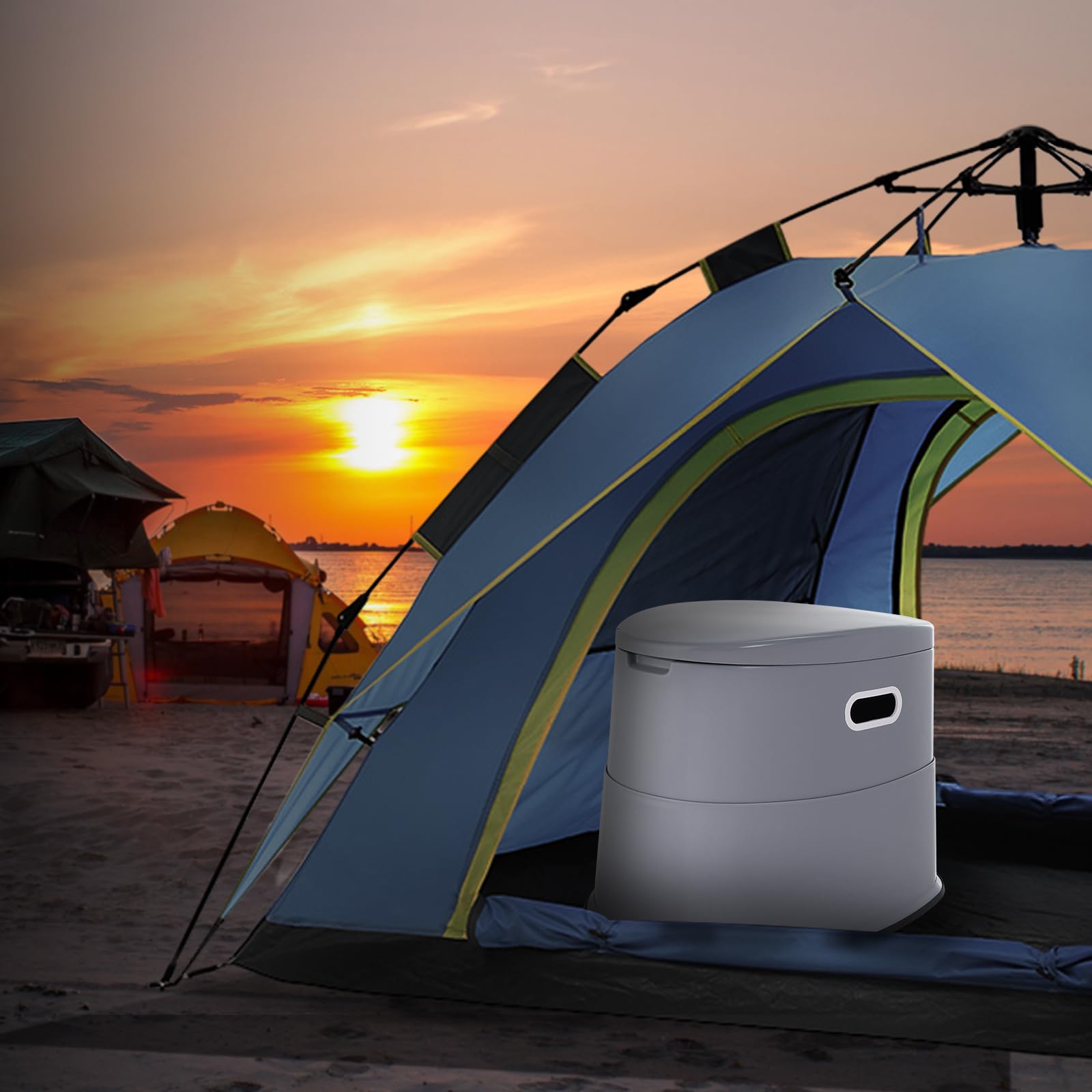 VEVOR Portable Toilet for Camping, Porta Potty with 1.3 Gal Detachable Inner Bucket & Removable Paper Holder, Commode with Dual Lids, Travel Toilet for Adults Kids Outdoor Camping Car Long Road Trips 🍁 All In One Marketplace Canada