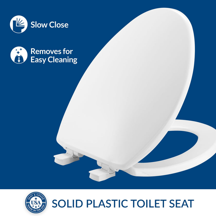 BEMIS 7300SLEC 000 Toilet Seat Will Slow Close and Removes Easy for Cleaning, Elongated, White 🍁 All In One Marketplace Canada