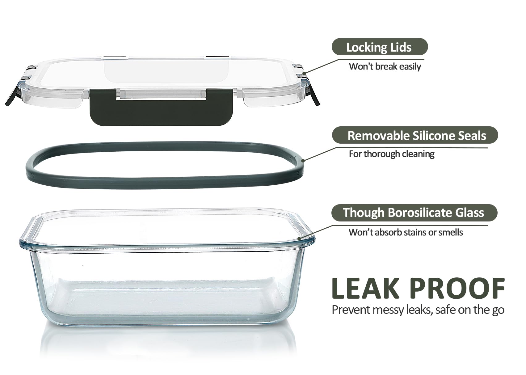 M MCIRCO 24-Piece Glass Food Storage Containers with Snap Locking Lids,Glass Meal Prep Containers Set - Airtight Lunch Containers, Microwave, Oven, Freezer and Dishwasher 🍁 All In One Marketplace Canada