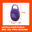 JBL Clip 5 - Ultra-Portable, Waterproof and Dustproof Bluetooth Speaker, Integrated Carabiner, Up to 12 Hours of Play, Made in Part with Recycled Materials (Purple) 🍁 All In One Marketplace Canada