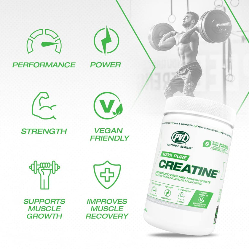 PVL 100% Pure Creatine Monohydrate Powder – Micronized Supplement for Women & Men, Unflavoured Amino Acids & Beta Alanine Friendly, Informed-Choice Tested, 300 g 🍁 All In One Marketplace Canada