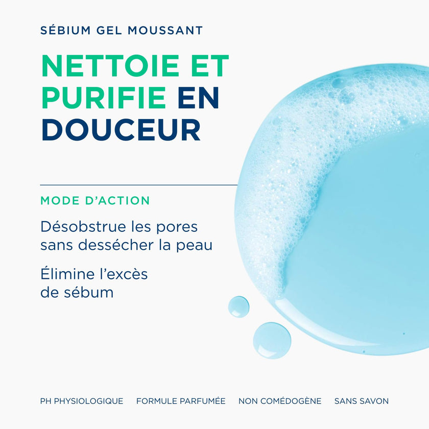 Bioderma Sébium Foaming Gel Gentle Face Cleanser Pump, Makeup Removing Cleanser, Skin Purifying Face Wash for Combination to Oily Skin 🍁 All In One Marketplace Canada