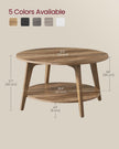 VASAGLE MAEZO Collection - Round Coffee Table, 2-Tier Center Table with Storage, Tapered Legs, Curved Transitions, 80 x 45 cm, Easy Assembly, for Living Room, Honey Brown ULCT243K41 🍁 All In One Marketplace Canada