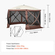 VEVOR Camping Gazebo Tent, 12'x12', 6 Sided Pop-up Canopy Screen Tent for 8 Person Camping, IPX3 Water-Resistant Screen Shelter w/Portable Storage Bag, Ground Stakes, Mesh Windows, Brown & Beige 🍁 All In One Marketplace Canada