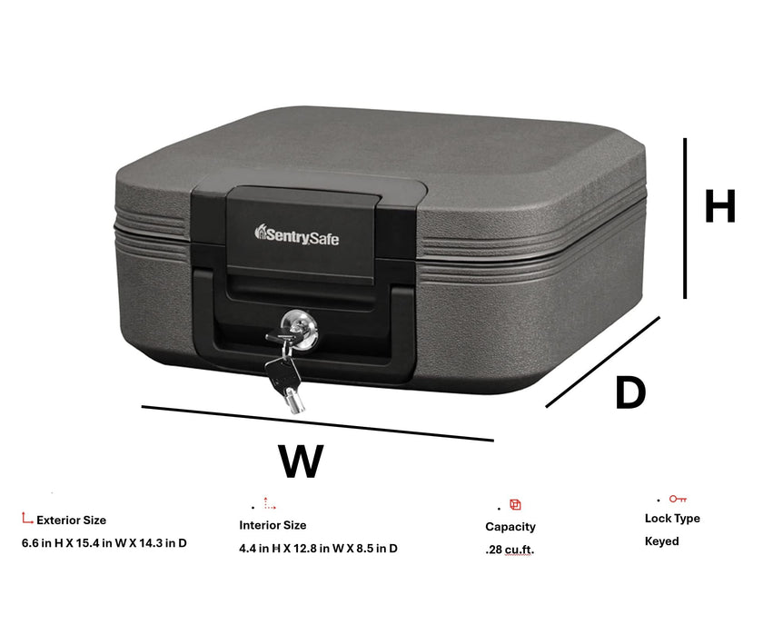 SentrySafe Fireproof and Waterproof Safe Box with Key Lock, Fire and Water Chest Safe for Home, 0.28 Cubic Feet, 6.6 x 15.4 x 14.3 Inches, CFW20201, Dark Grey 🍁 All In One Marketplace Canada
