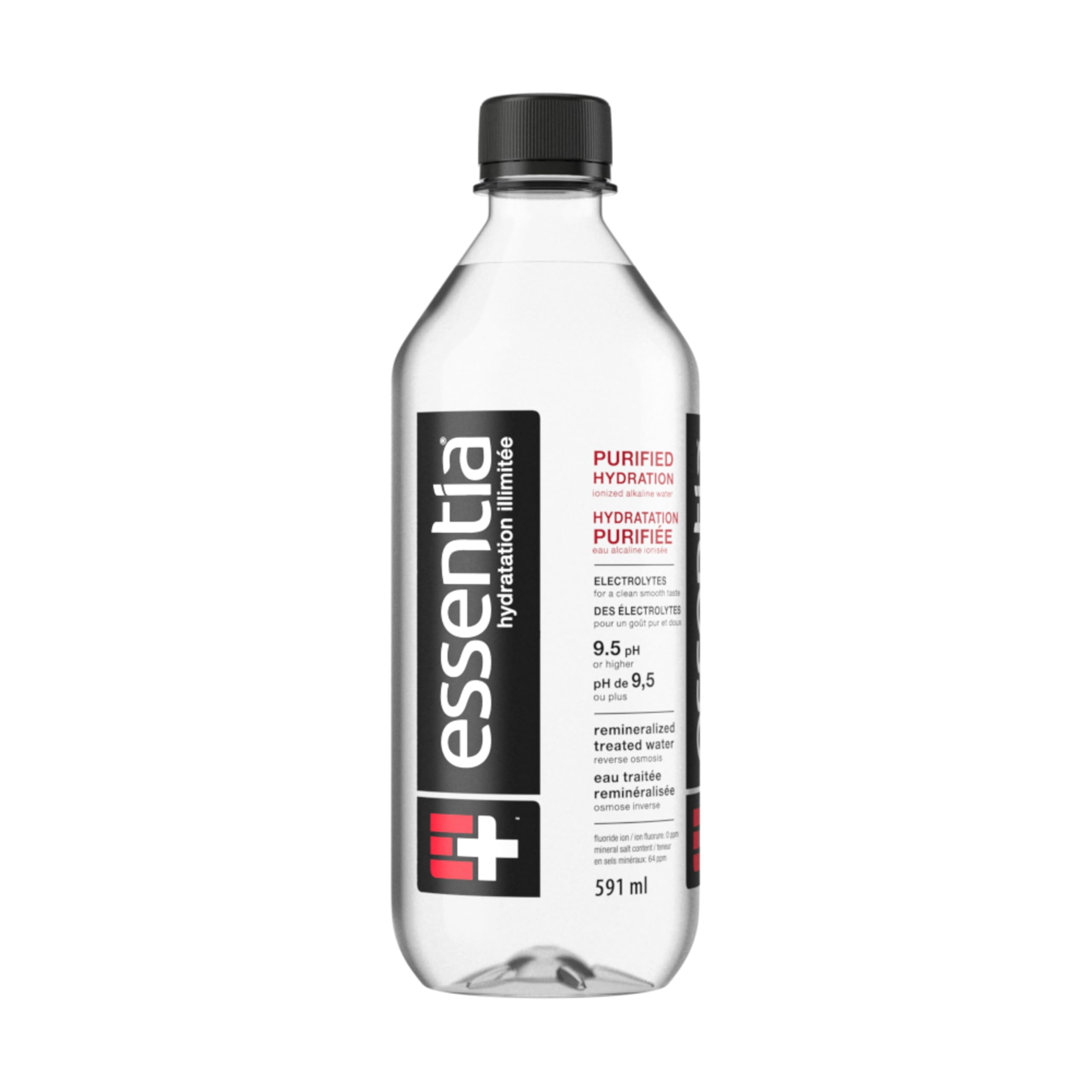 ESSENTIA Ionized Alkaline Water 9.5 pH, Purified Hydration, Infused With Electrolytes for a Clean, Smooth Taste, Reverse Osmosis Purified, Recyclable Bottle, 24 Bottles, 591ml 🍁 All In One Marketplace Canada
