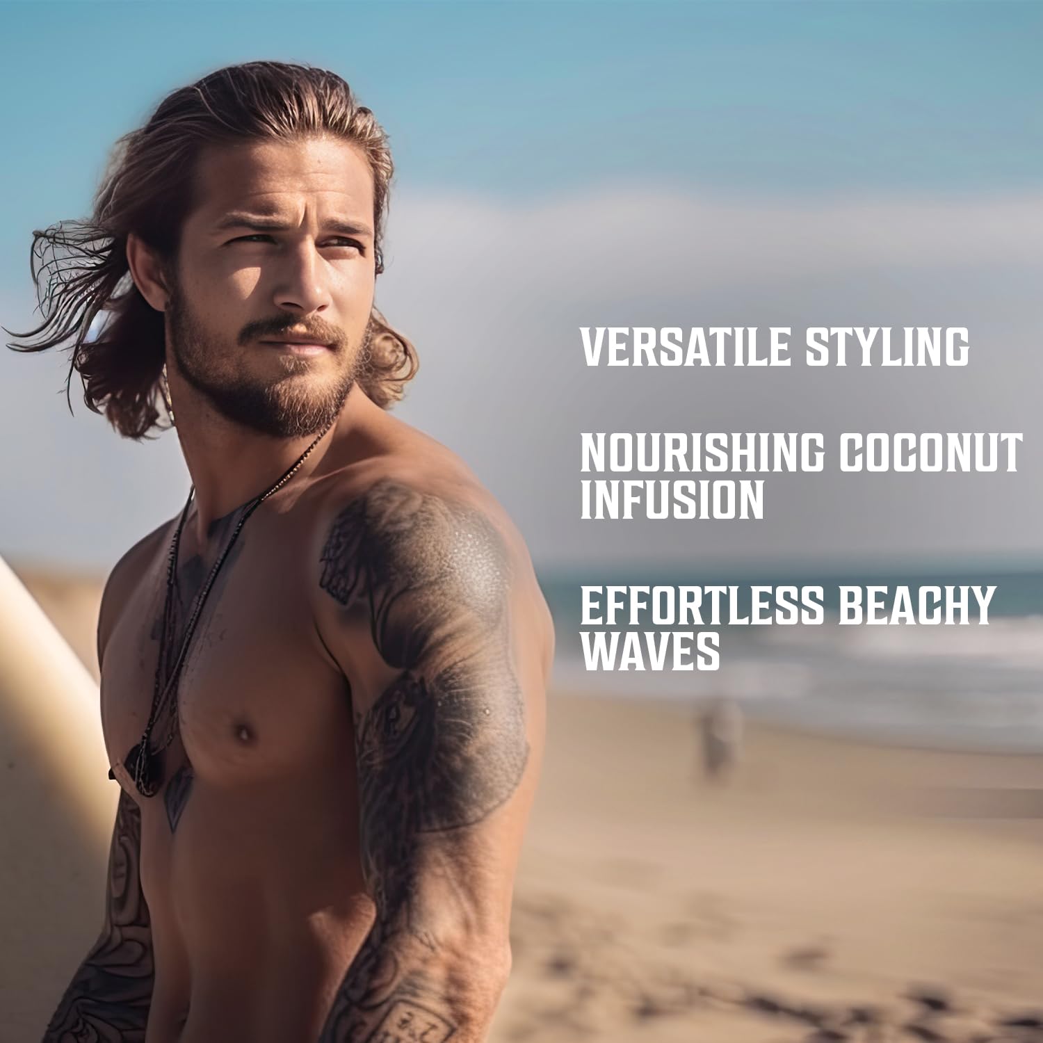 Viking Revolution Sea Salt Hair Spray for Men - Coconut - 260ml - Texturizing With Kelp, Aloe Vera & Red Algae Extract - Adds Volume & Texture for Beach Hair 🍁 All In One Marketplace Canada