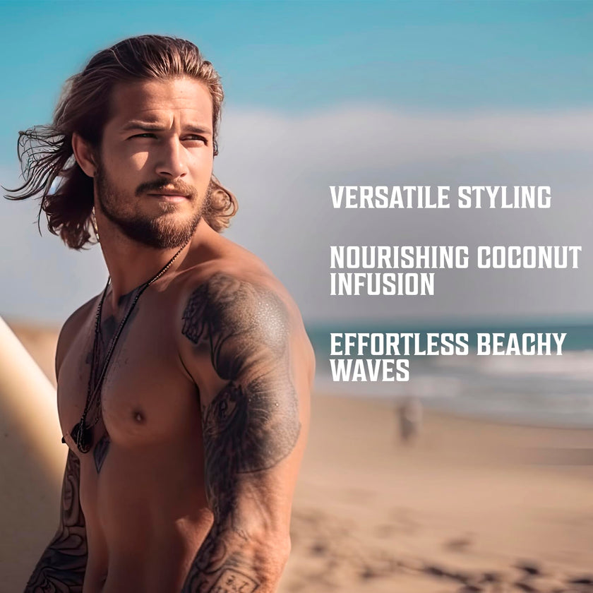 Viking Revolution Sea Salt Hair Spray for Men - Coconut - 260ml - Texturizing With Kelp, Aloe Vera & Red Algae Extract - Adds Volume & Texture for Beach Hair 🍁 All In One Marketplace Canada