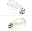 Ascher Vintage LED Edison Bulbs, 6W, Equivalent 60W, Non-Dimmable, High Brightness Warm White 2700K, ST58 Antique LED Filament Bulbs with 80+ CRI, E26 Medium Base, Clear Glass, Pack of 4 🍁 All In One Marketplace Canada