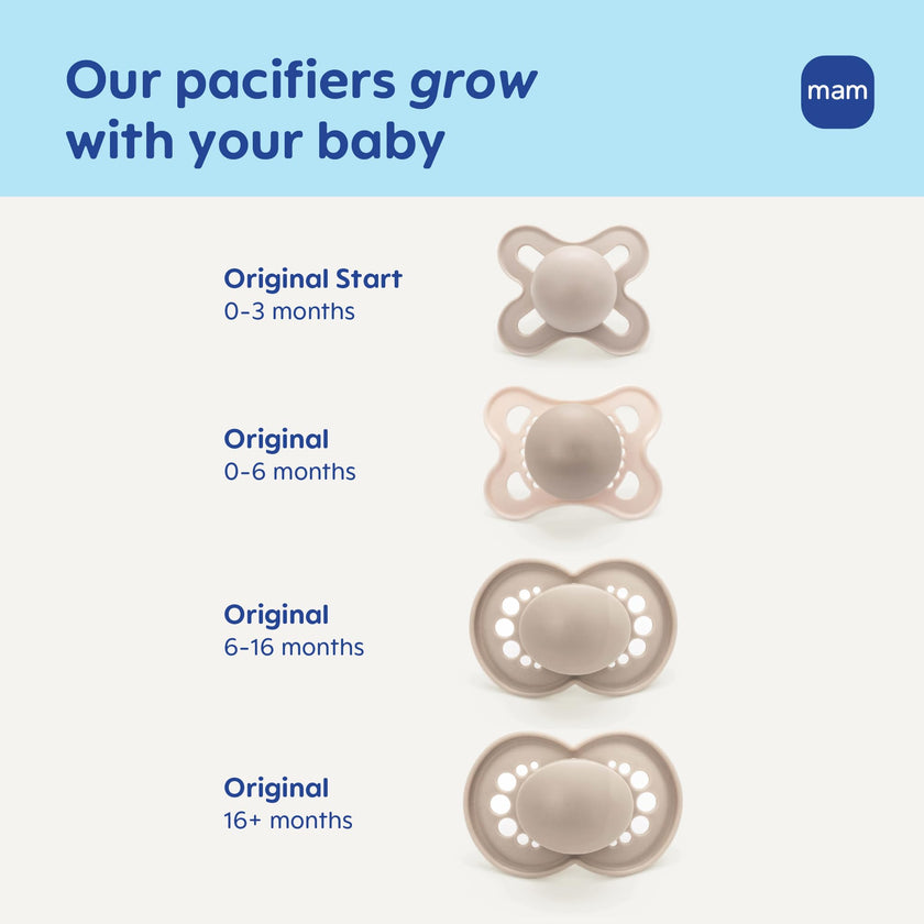 MAM Original Start Baby Pacifiers 0-3 Mths Skin Soft Silicone, 4 Pack 🍁 All In One Marketplace Canada