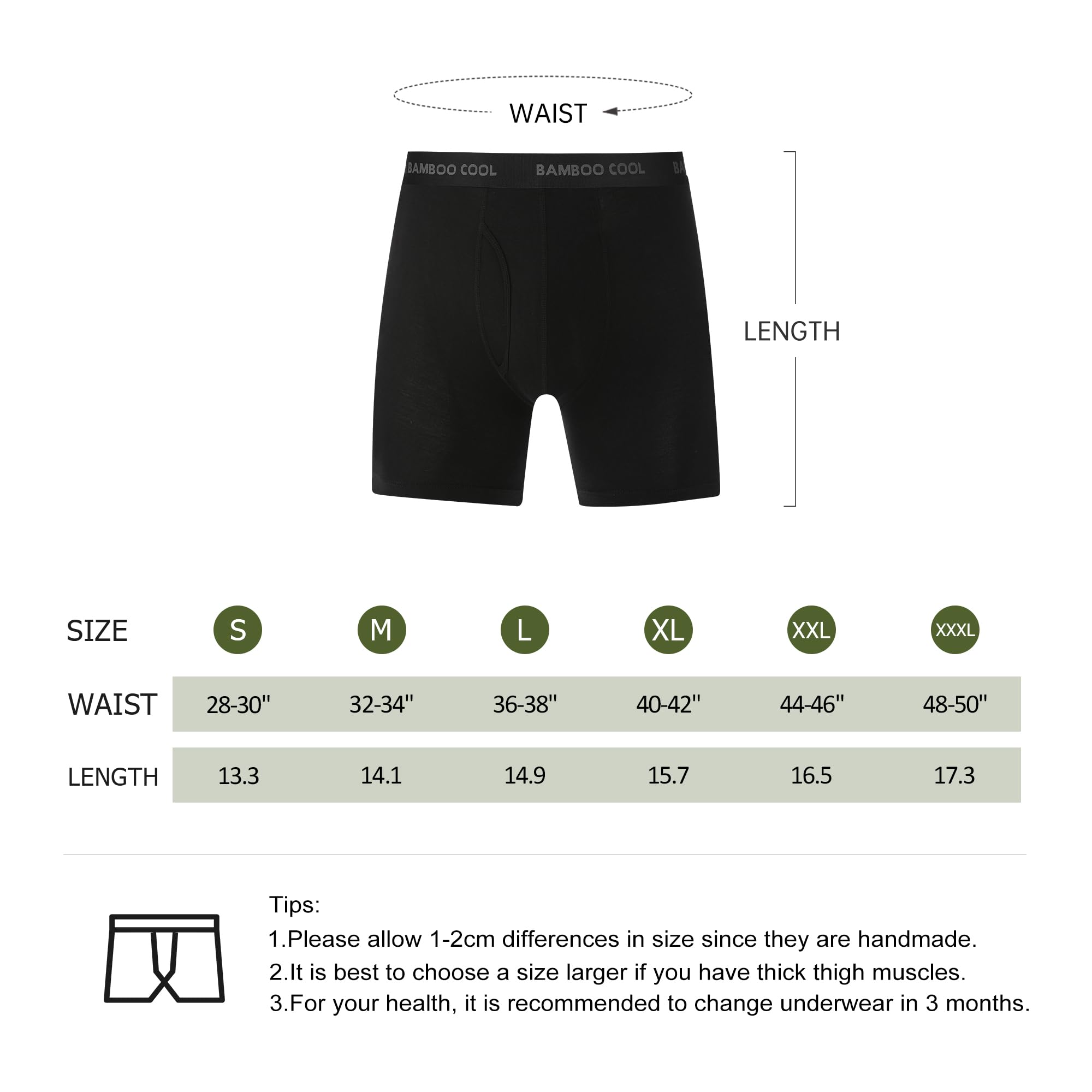 BAMBOO COOL Men’s Underwear Boxer Briefs Soft Comfortable Bamboo Viscose Underwear Trunks (4 Pack) 🍁 All In One Marketplace Canada