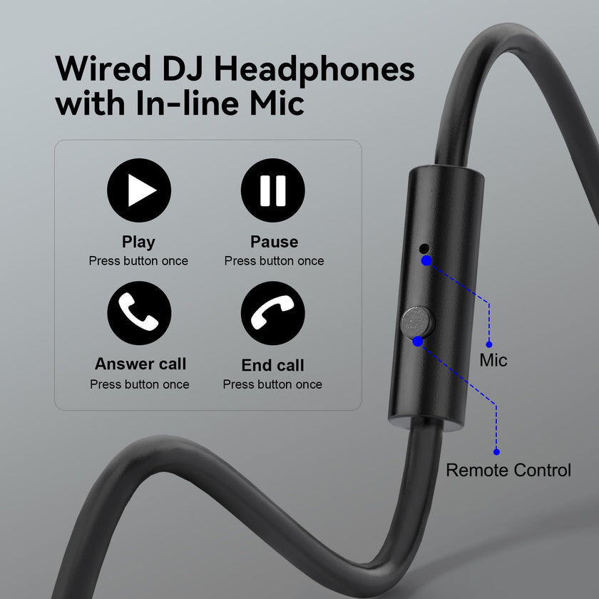 OneOdio Pro-10 Over Ear Wired Headphones for School Studio Monitor & Mixing DJ Stereo Headsets, 50mm Neodymium Drivers, in-Line Mic, 3.5mm/6.35mm Jack for AMP Computer Recording Phone Piano Guitar 🍁 All In One Marketplace Canada