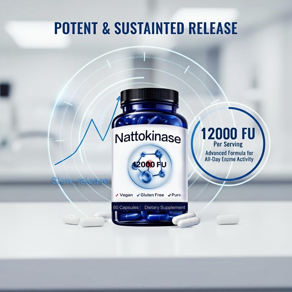 Nattokinase Supplement, 400 mg - 12000 FU, Helps Support Cardiovascular Health 60 Count 🍁 All In One Marketplace Canada