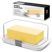 Pisol Large Butter Dish for 1 lb Canadian Butter, Airtight Butter Keeper with Lid Fit a Full Pound Block of Butter, Locking Butter Container for Countertop, Cat/Dog Proof, White 🍁 All In One Marketplace Canada