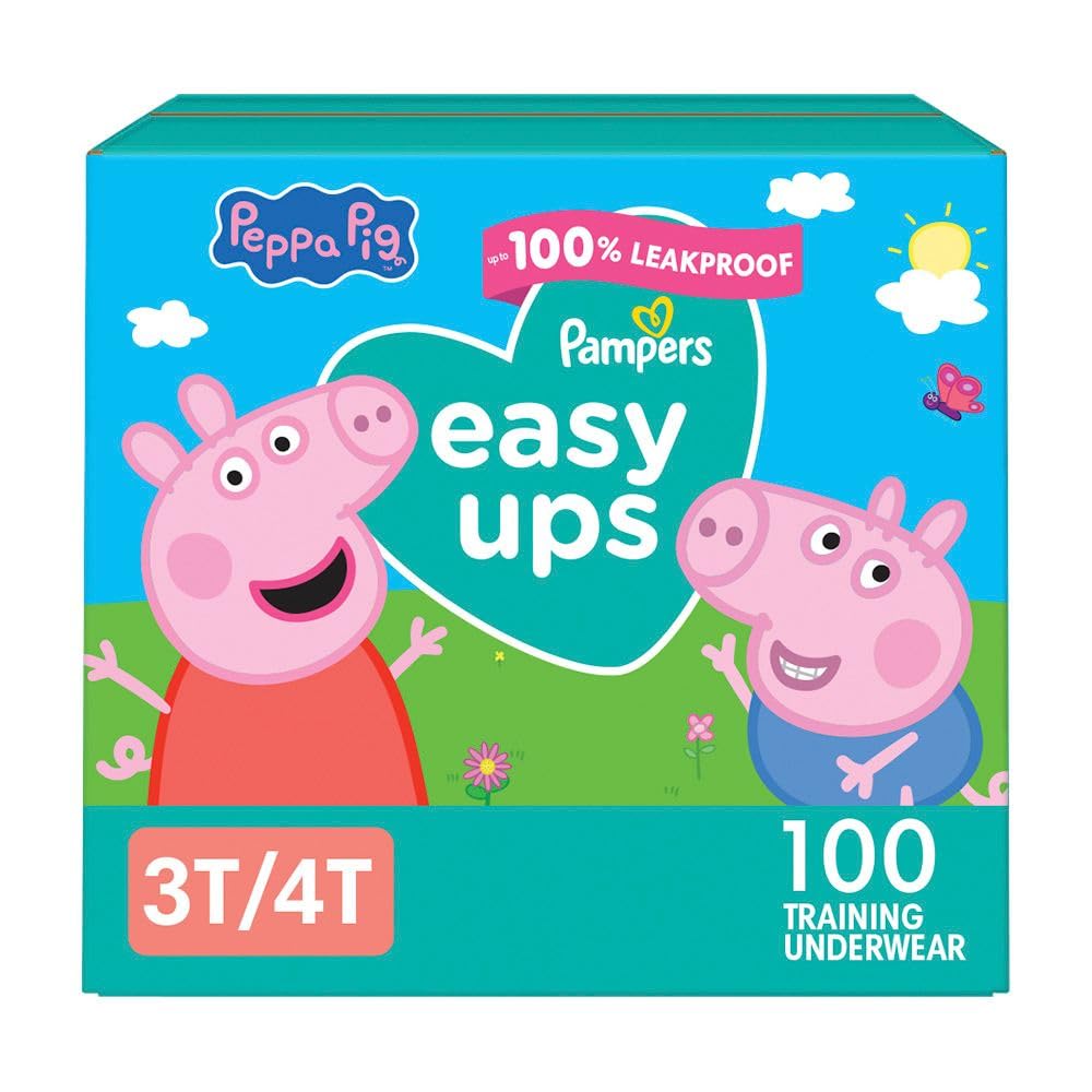 Pampers Easy Ups Training Underwear Peppa Pig Size 5 3T-4T, 100 Count 🍁 All In One Marketplace Canada