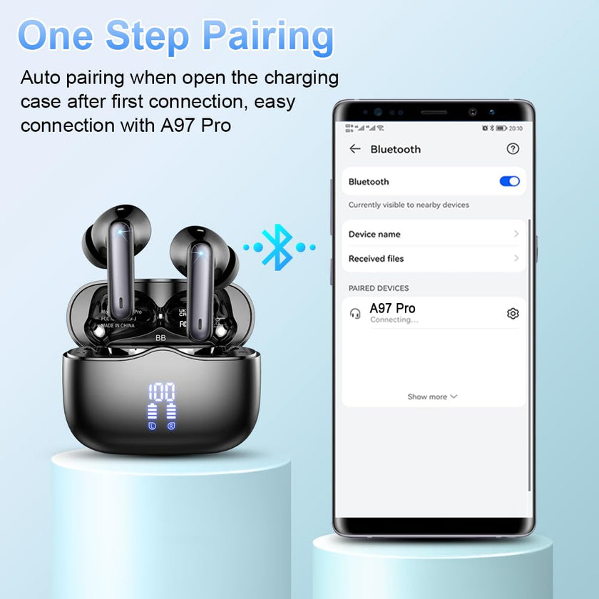 Wireless Earbuds, 2026 New Bluetooth Ear Buds 5.4 Mini HiFi Stereo with 4 ENC Noise Cancelling Mics Wireless Headphones, in Ear Earphones 40H IP7 Waterproof, USB C, Bluetooth Earbuds for Sports, Gym 🍁 All In One Marketplace Canada