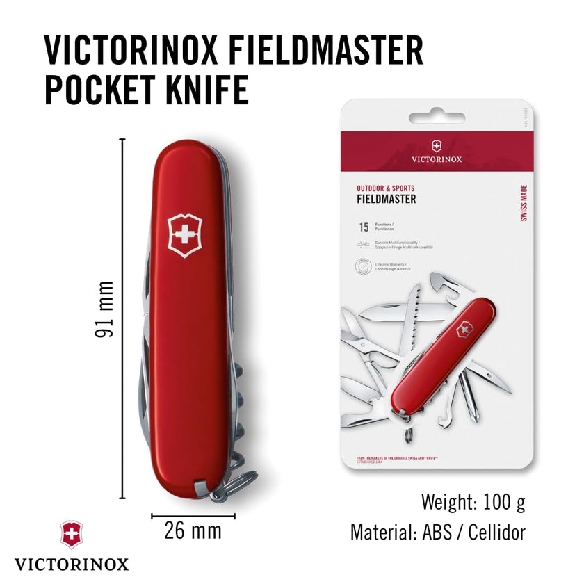 Victorinox Fieldmaster 15 Function Swiss Army Pocket Knife, Red 🍁 All In One Marketplace Canada