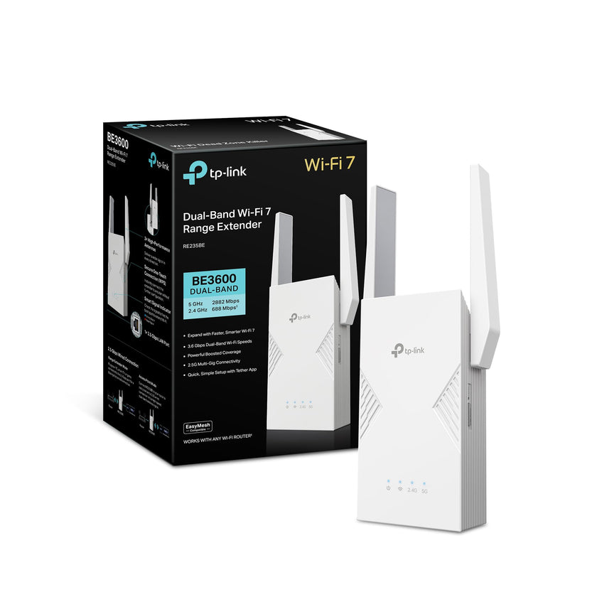 TP-Link BE3600 WiFi 7 Range Extender (RE235BE), Dual Band Signal Booster for Home, up to 3.6 Gbps, 2.5G Ethernet Port, EasyMesh/OneMesh Support, Access Point Mode, Compatible with All WiFi Routers 🍁 All In One Marketplace Canada