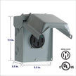 Leviton 50A Outdoor EV Charging Outlet with Metal Weather-Resistant Cover, Surface Mount, EVCVM-050, Gray 🍁 All In One Marketplace Canada